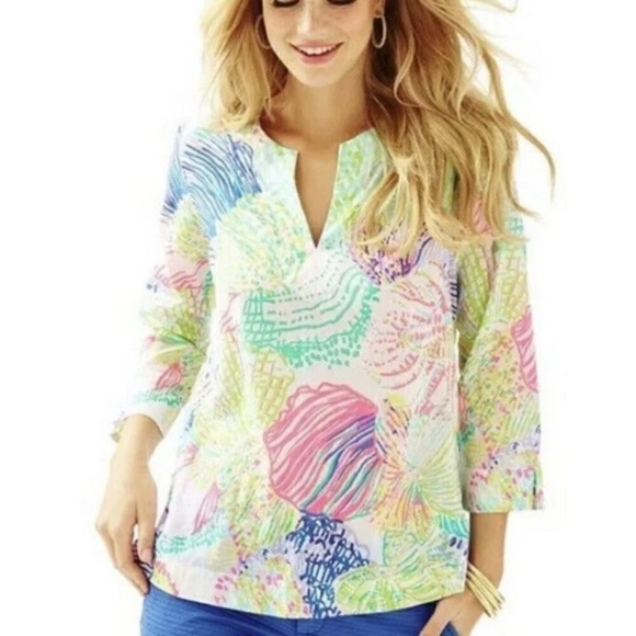 Lily Pulitzer Pastel Amelia Island Multi-Color Printed Tunic